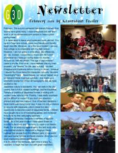 Newsletter  February 2014 by Khusniddin Fozilov February. The autumn semester has already finished, final exams have gone away. I hope everybody did well and I wish to all my classmates and seniors to have a good