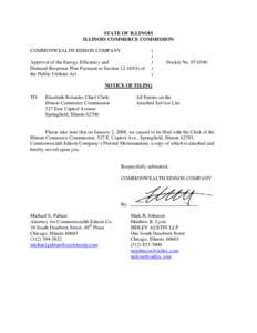 Microsoft Word - ComEd - EE_DR notice of filing corrected Eber testimony.DOC