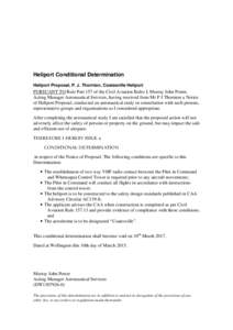 Heliport Conditional Determination - Heliport Proposal PJ Thornton, Coatesville Heliport