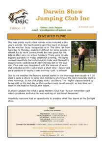 Darwin Show Jumping Club Inc Edition 18 Editor: Jane Palmer email : [removed]
