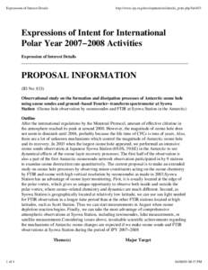 Expressions of Interest Details  http://www.ipy.org/development/eoi/details_print.php?id=833 Expressions of Intent for International Polar Year 2007−2008 Activities