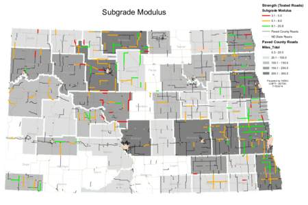 Subgrade Modulus Map | Assessment of ND County and Local Road Needs, [removed]