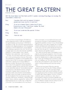 Essay  THE GREAT EASTERN By Michael Collins  BCN The Great Eastern host Paul Moth and BCN weather watchdog Erling Biggs are reading The