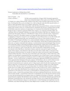 Southern Campaign American Revolution Pension Statements & Rosters Pension Application of William Baxter S6591 Transcribed and annotated by C. Leon Harris State of Virginia } SS County of Brooke }