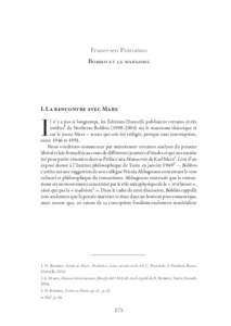 Francesco Postorino Bobbio et le marxisme I. La rencontre avec Marx  I