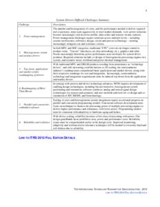 1  System Drivers Difficult Challenges Summary Challenge  Description