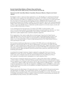 Security Council Open Debate on Women, Peace and Security Tuesday, 26th October 2010, Security Council Chamber (GA-TSC-01) Statement by H.E. Amrit Rai, Minister Counsellor, Permanent Mission of Nepal to the United Nation