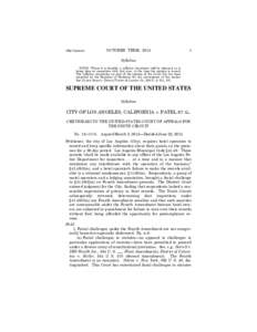 Supreme Court of the United States / Law / City of Los Angeles v. Patel / Searches and seizures / Facial challenge / Fourth Amendment to the United States Constitution / Torres v. Puerto Rico / Ybarra v. Illinois / Welsh v. Wisconsin