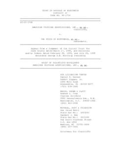 COURT OF APPEALS OF WISCONSIN DISTRICT IV CASE NO[removed]_______________________________________________________________ ________________________________________________________________ 93-CV-3708