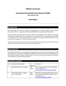 IHSN report for Management Group