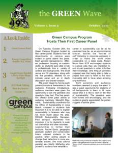 the GREEN Wave Volume 1, Issue 5 A Look Inside  1