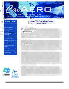 Volume 4 Issue  3   July 2012 New TACA Members
