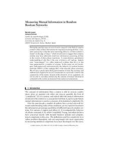 Measuring Mutual Information in Random Boolean Networks