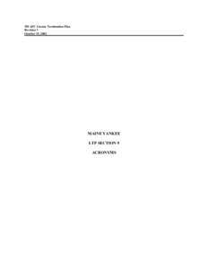 MYAPC License Termination Plan Revision 3 October 15, 2002 MAINE YANKEE LTP SECTION 9