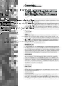 Circular 62  w Copyright Registration for Single Serial Issues