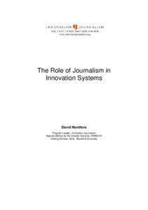 Business / Science and technology studies / Design / Innovation journalism / Economic theories / Bengt-Åke Lundvall / National innovation system / David Nordfors / Technological change / Innovation / Technology / Science