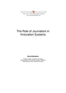 VOL.1 NO.7 * 8 NOV 2004 * ISSN[removed]www.innovationjournalism.org