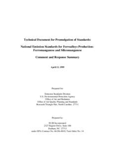 Air pollution in the United States / United States Environmental Protection Agency / Emission standards / Air dispersion modeling / Clean Air Act / Ferroalloy / New Source Review / Furnace / AP 42 Compilation of Air Pollutant Emission Factors / Air pollution / Pollution / Atmosphere