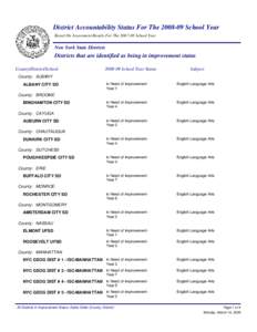 March 2009 Release_in improvement all Districts