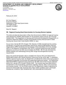 STATE OF CALIFORNIA -BUSINESS, TRANSPORTATION AND HOUSING AGENCY  EDMUND G. BROWN JR., Governor DEPARTMENT OF HOUSING AND COMMUNITY DEVELOPMENT DIVISION OF HOUSING POLICY DEVELOPMENT