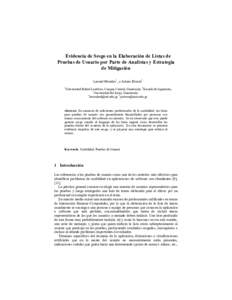 Evidencia de Sesgo en la Elaboración de Listas de Pruebas de Usuario por Parte de Analistas y Estrategia de Mitigación Leonel Morales1, y Arturo Rivera2 1