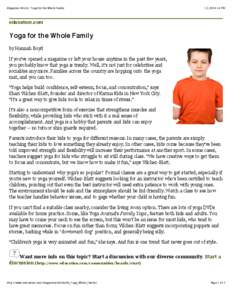 Magazine Article : Yoga for the Whole Family:14 PM education.com