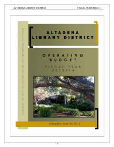 ALTADENA LIBRARY DISTRICT  FISCAL YEAR[removed]-