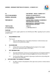 Agenda of Ordinary Meeting of Council - 24 March 2015