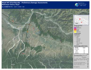 Nepal M7.8 Earthquake - Preliminary Damage Assessments Makwanpur District, Nepal As of 04MAY15 PDC - EQ7.8 - DANAMusta ng