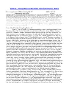 Southern Campaign American Revolution Pension Statements & Rosters Pension application of William Paulling S21407 Transcribed by Will Graves f 2files 10+6 SC[removed]