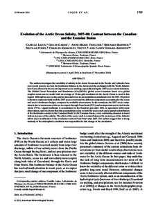 Evolution of the Arctic Ocean Salinity, 2007–08: Contrast between the Canadian and the Eurasian Basins