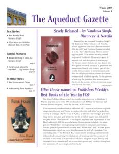 Winter 2009 Volume 4 The Aqueduct Gazette Newly Released — by Vandana Singh, Distances: A Novella