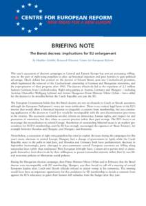 The Benes decrees: Implications for EU enlargement