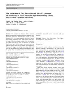 J Autism Dev Disord[removed]:2536–2548 DOI[removed]s10803[removed]ORIGINAL PAPER  The Influences of Face Inversion and Facial Expression