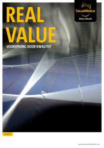 REAL VALUE VOORSPRONG DOOR KWALITEIT Kwaliteit