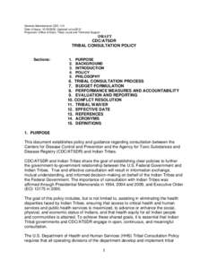 General Administration CDC-115 Date of Issue: [removed], Updated xx/xx/2012 Proponent: Office of State, Tribal, Local and Territorial Support DRAFT CDC/ATSDR