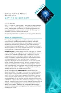 Caring For The Person Who Has An Eating Disorder u
