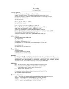 Secularism / Year of birth missing / Religious pluralism / Diana L. Eck / Harvard Divinity School / Freedom of religion / Harvard University / Comparative religion / Jacob K. Olupona / Religion / Religious persecution / Separation of church and state