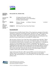 United States Department of Agriculture BULLETIN NO.: MGR[removed]