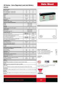 NP-Series - Valve Regulated Lead Acid Battery NP2.8-6 SPECIFICATIONS Nominal voltage  6