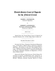 United States Court of Appeals for the Federal Circuit ______________________ DANIEL C. BLUBAUGH, Claimant-Appellant,