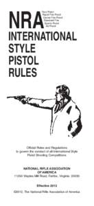 NRA  Free Pistol Rapid Fire Pistol Center Fire Pistol Standard Fire