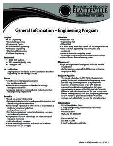 General Information – Engineering Program Majors 