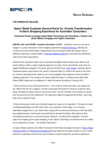 Epicor Retail Customer General Pants Co. Unveils Transformative In-Store Shopping Experience for Australian Consumers
