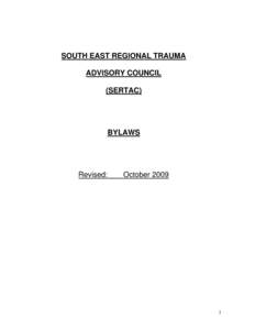 SOUTH EAST REGIONAL TRAUMA ADVISORY COUNCIL (SERTAC) BYLAWS