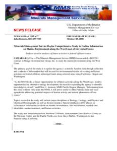 U.S. Department of the Interior Minerals Management Service NEWS RELEASE  Office of Public Affairs