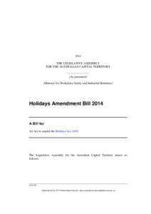 Holidays Amendment Act 2014