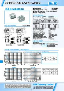 DOUBLE BALANCED MIXER  R&K reserves the right to make changes in the specifications of or discontinue products at any time without notice. R&K products shall not be used for or in connection with equipment that requires 