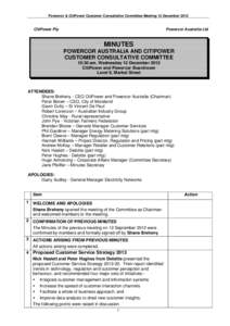 Powercor & CitiPower Customer Consultative Committee Meeting 12 DecemberCitiPower Pty Powercor Australia Ltd