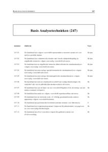 B ASIS A N A L Y S E T E C H N I E K E N  247 Basis Analysetechnieken (247)